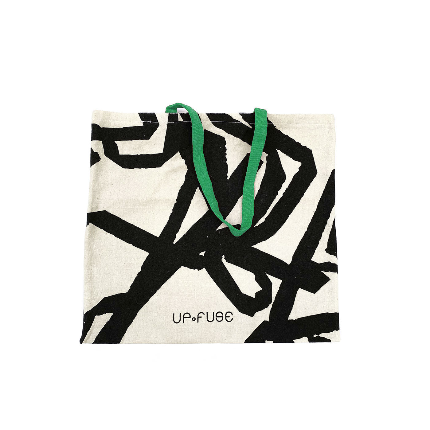 canvas-tote-bag-white-confetti-green-strap-front