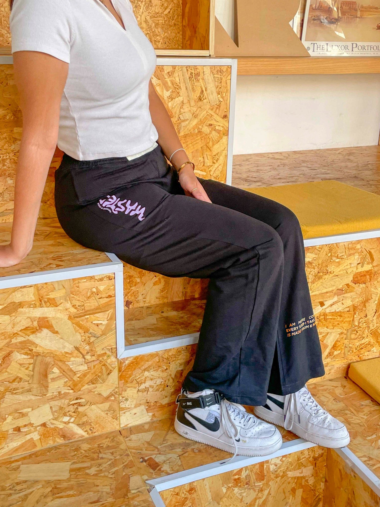 Lilac Wasted Black Pants
