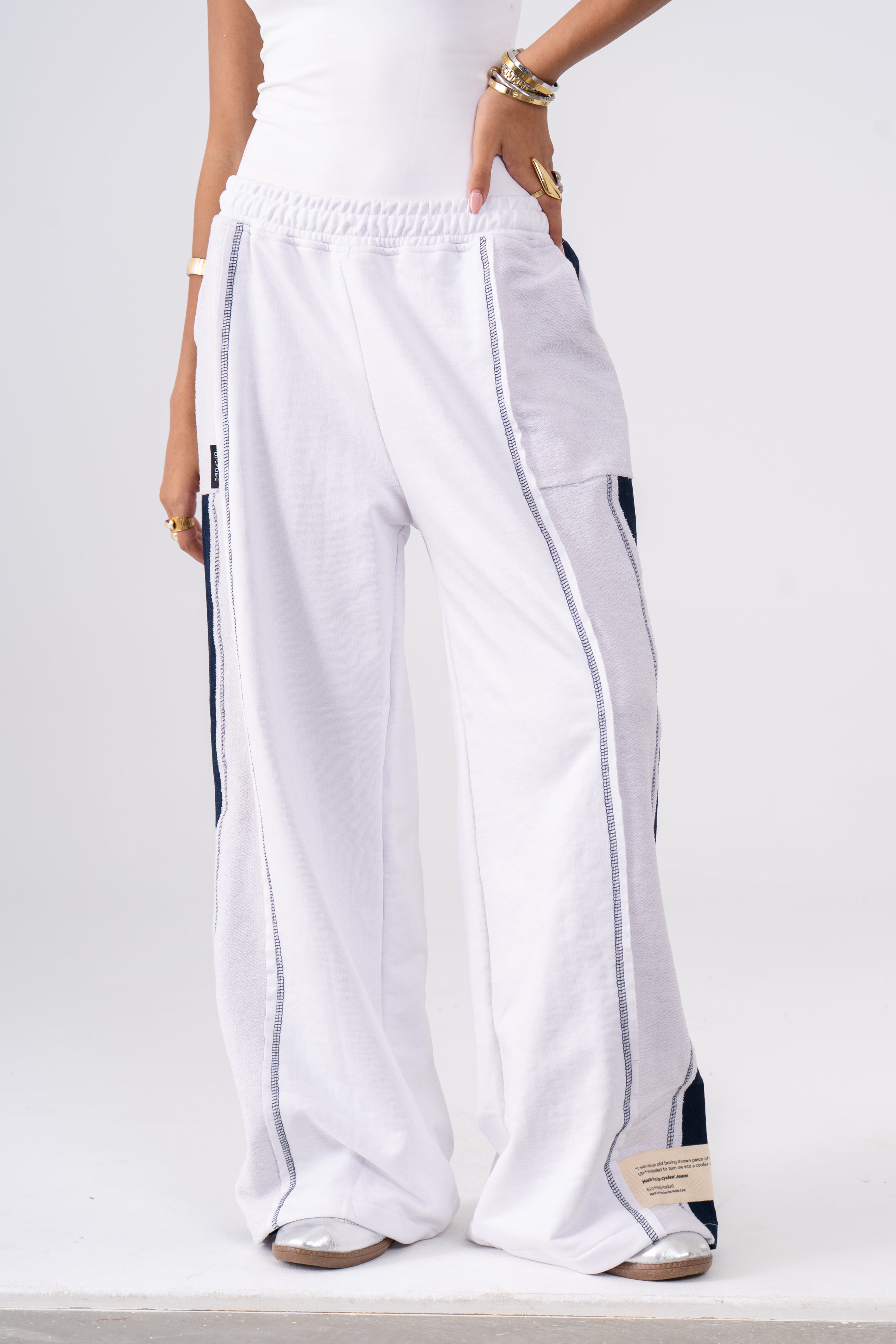 Patchwork Pants in White