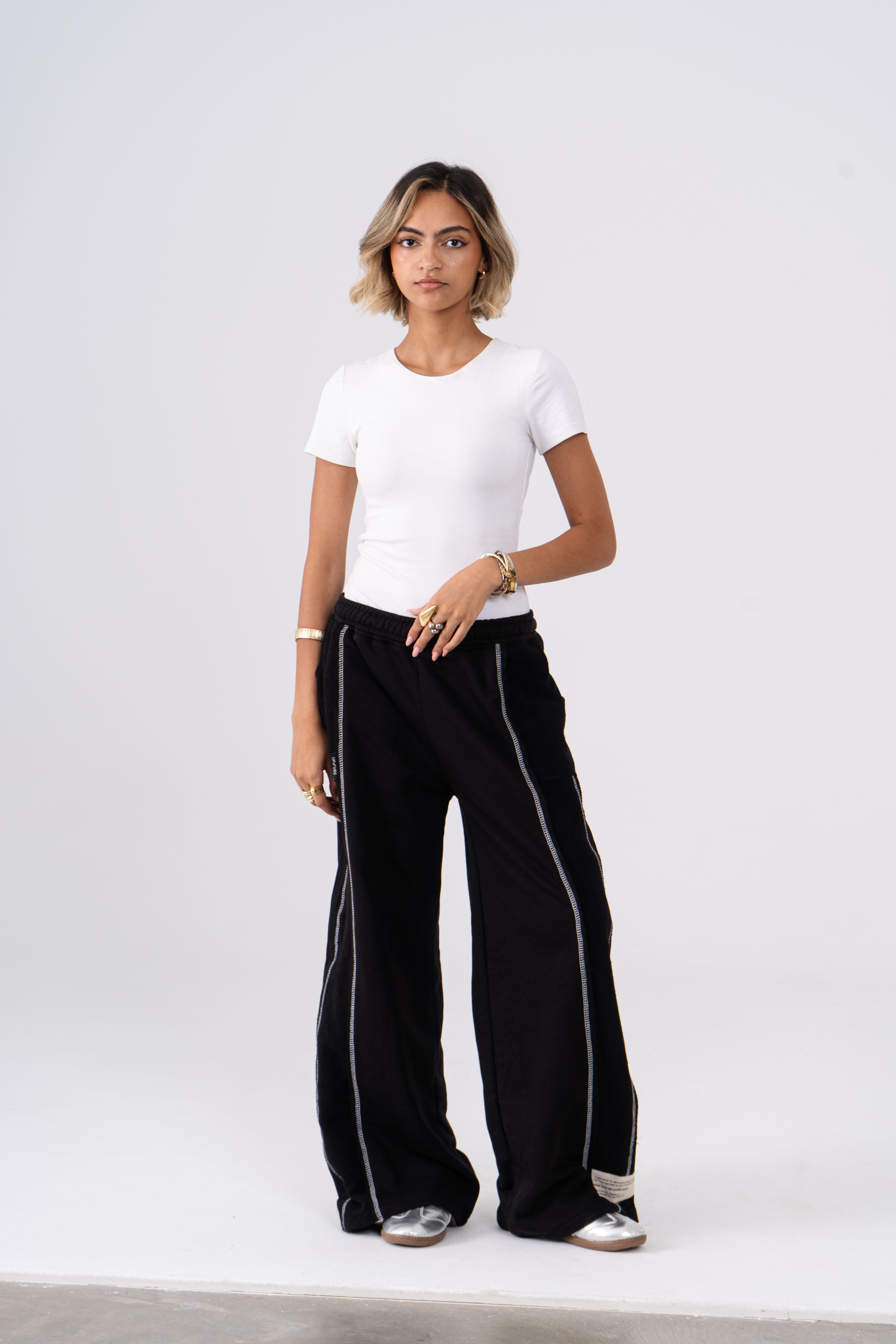 Patchwork Pants in Black