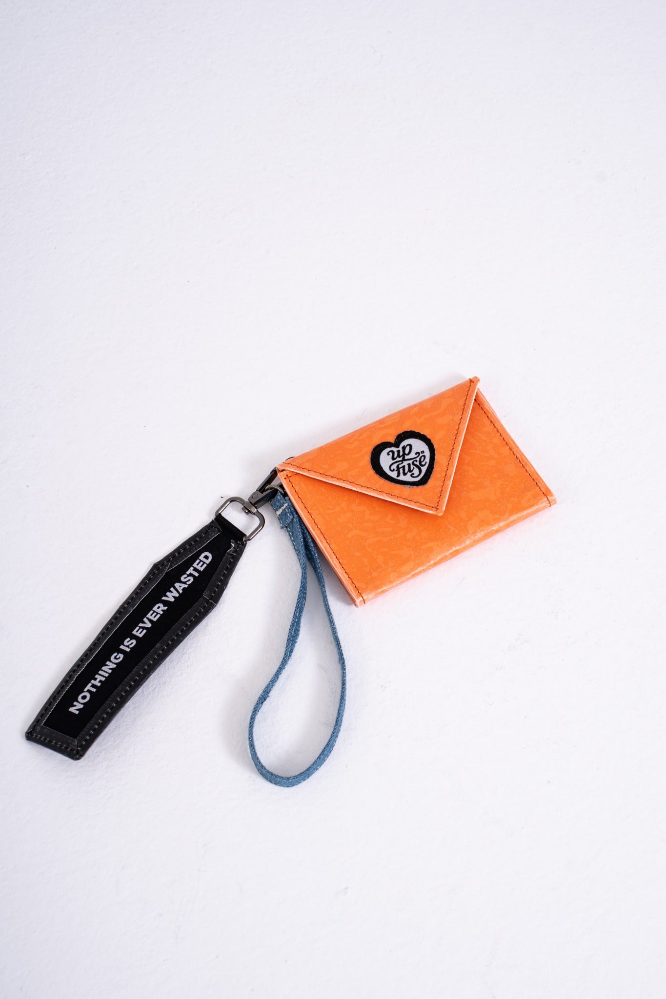 Heart Logo Wallet — Orange closed view