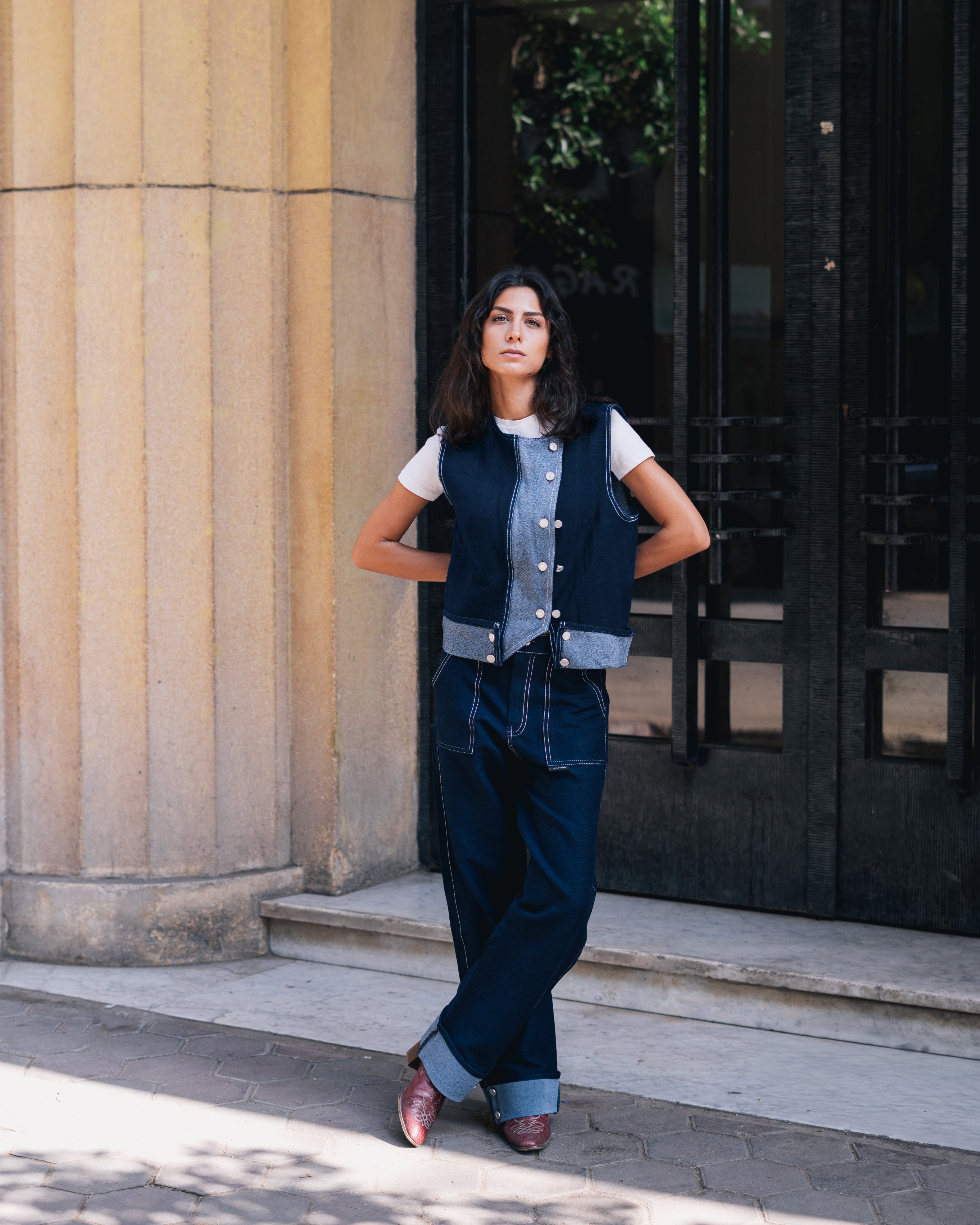 Asymmetric Denim Vest in Blue – Up-fuse